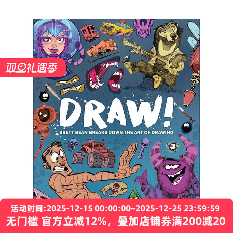 英文原版 Draw 绘画教程指南 卡通漫画技巧 插画师Brett Bean 3dtotal 英文版 进口英语原版书籍