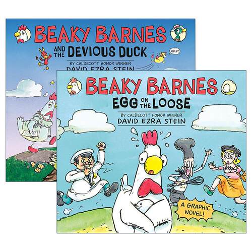英文原版 Beaky Barnes 比克·巴恩斯系列2册 儿童精装幽默漫画绘本 凯迪克奖得主David Ezra Stein 英文版 进口英语原版书籍