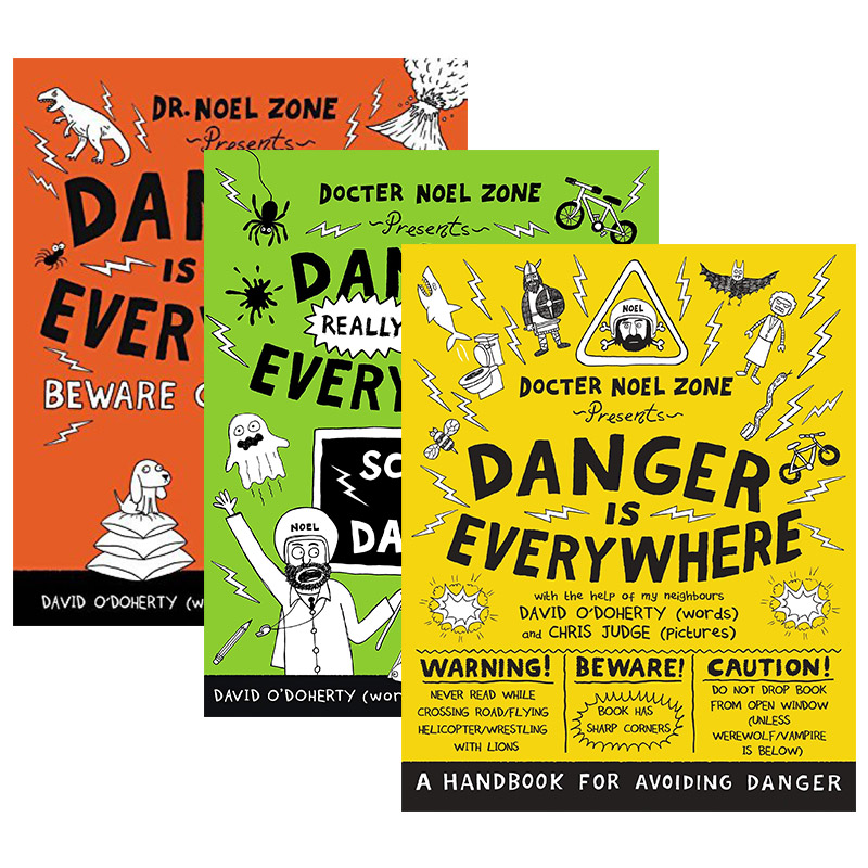 胆小鬼日记系列3本套装 Danger Is Everywhere  危险无处不在 英文原版儿童漫画绘本 进口英语读物书籍