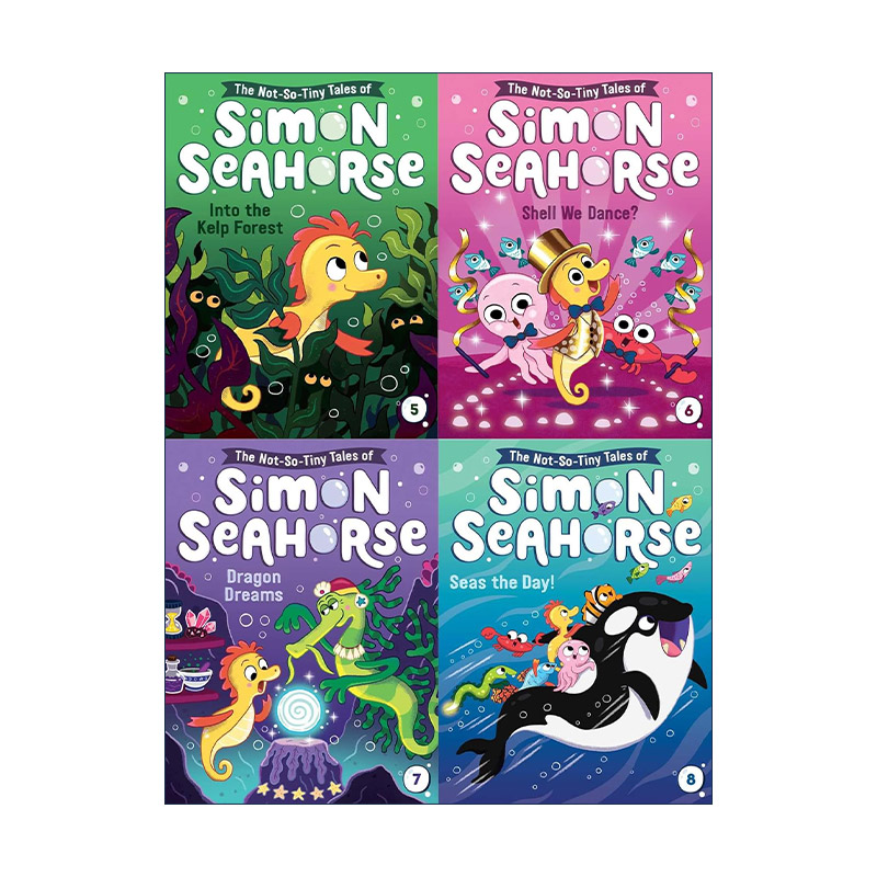英文原版 The Not-So-Tiny Tales of Simon Seahorse Collection #2 西蒙海马的小小故事5-8册盒装 英文版 进口英语原版书籍