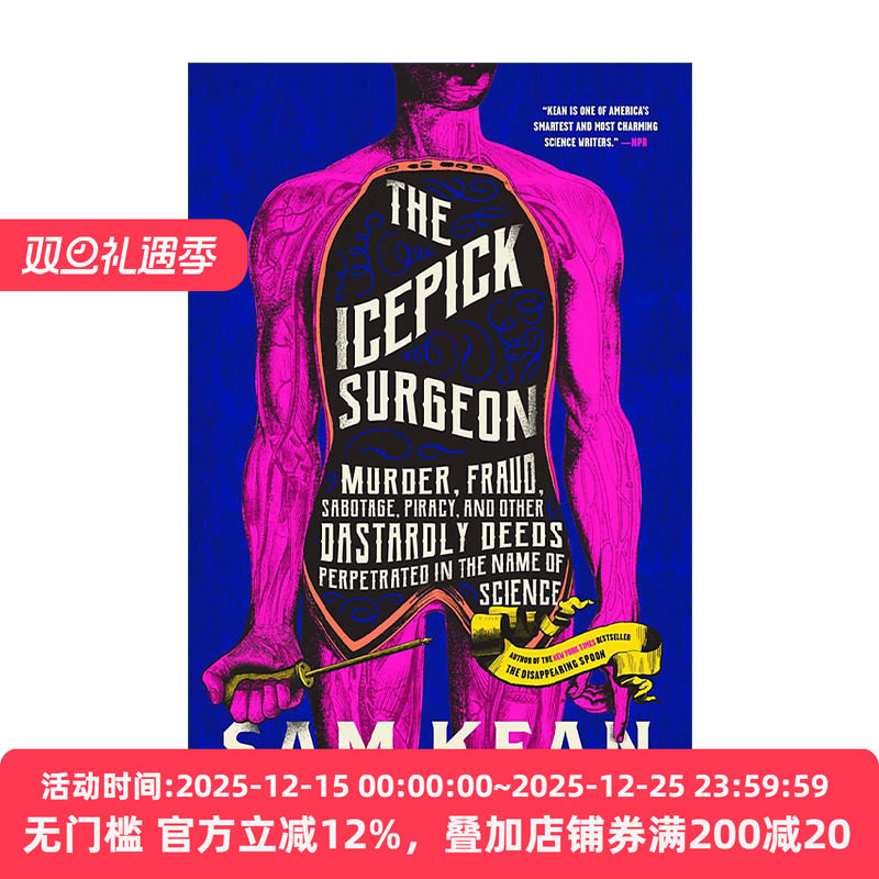 英文原版 The Icepick Surgeon 冰锥外科医生 大话暗黑科学史 Sam Kean 英文版 进口英语原版书籍