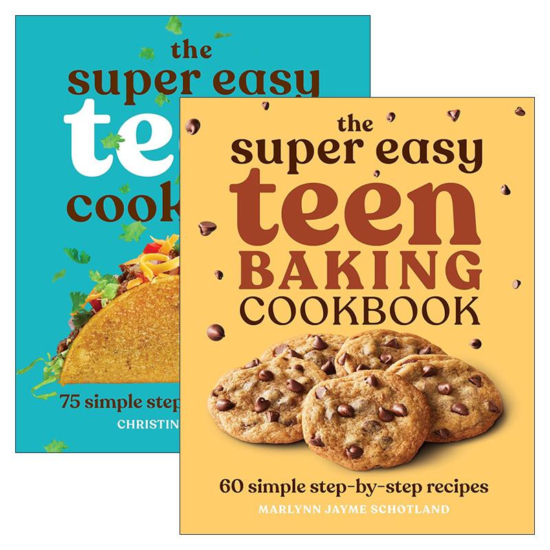 英文原版 Super Easy Teen Cookbooks 超级简单的青少年食谱系列2册 60种甜点美食分步指南/75种美食烹饪分步指南 英文版 进口书籍