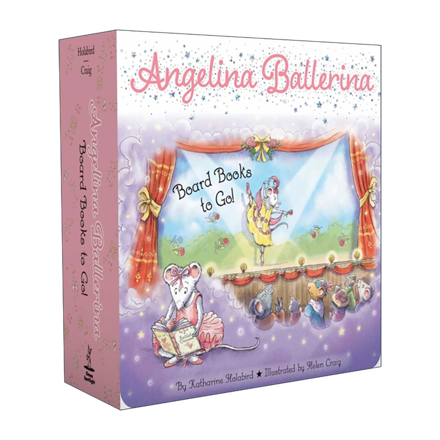 英文原版 Angelina Ballerina Board Books To Go 芭蕾小精灵安吉莉娜 3册纸板书盒装 英文版 进口英语原版书籍