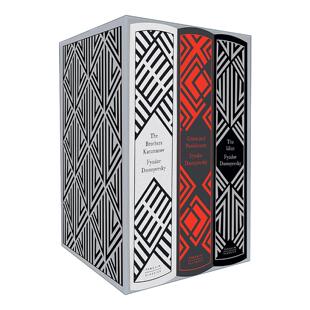 英文原版 Fyodor Dostoyevsky Boxed Set 企鹅精装布纹经典陀思妥耶夫斯基三册套装 罪与罚 白痴 卡拉马佐夫兄弟 进口英语原版书籍
