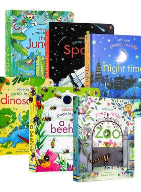 偷偷看里面系列6册 Usborne Peep Inside a Beehive 蜂巢 洞洞书 英文原版儿童英语科普纸板翻翻书 进口启蒙认知绘本图画书