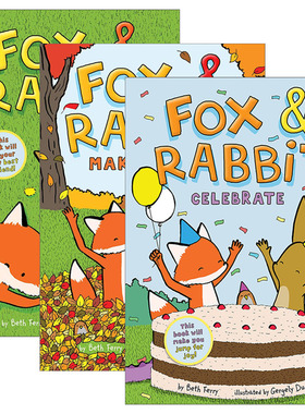 狐狸与兔子系列3册套装 Fox & Rabbit  纽约时报畅销书作家Beth Ferry 英文原版儿童友谊漫画书 进口英语书籍