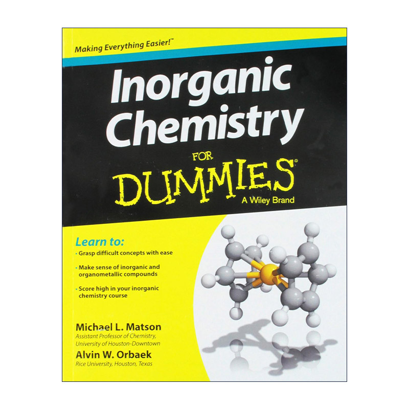 英文原版 Inorganic Chemistry for Dummies 无机化学入门 英文版 进口英语原版书籍