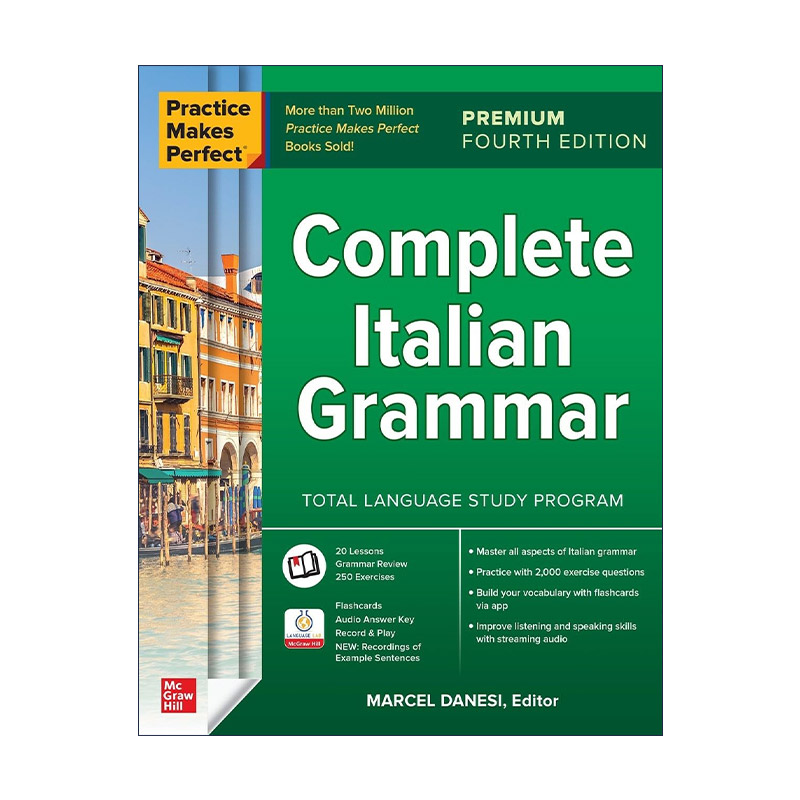 原版 Practice Makes Perfect Complete Italian Grammar 熟能生巧 意大利语语法全集 第4版 进口原版书籍