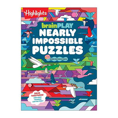 英文原版 brainPLAY Nearly Impossible Puzzles 亮点几乎不可能谜题集 Highlights儿童益智游戏活动书 英文版 进口英语原版书籍