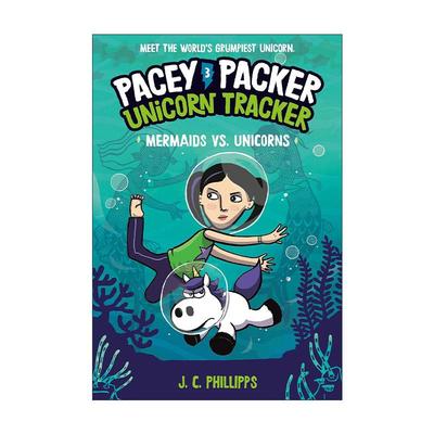 英文原版 Pacey Packer Unicorn Tracker 3 Mermaids vs.Unicorns 佩西帕克 独角兽追踪者系列3 漫画 英文版 进口英语原版书籍