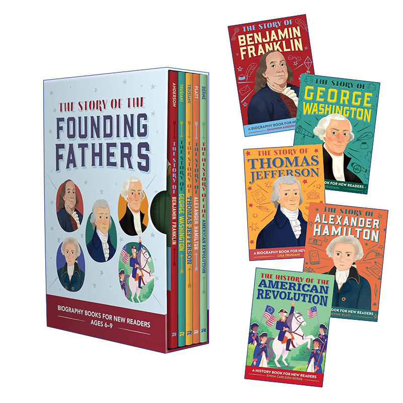 英文原版 The Story of the Founding Fathers 5 Book Box Set 儿童初学历史系列 创立之父5册盒装 含富兰克林 华盛顿 杰斐逊