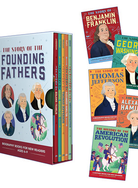 英文原版 The Story of the Founding Fathers 5 Book Box Set 儿童初学历史系列 创立之父5册盒装 含富兰克林 华盛顿 杰斐逊