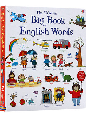 1000个英语单词大书 纸板书 精装 Usborne Big Book of English Words 英文原版儿童英语彩色图解词汇书 进口书籍