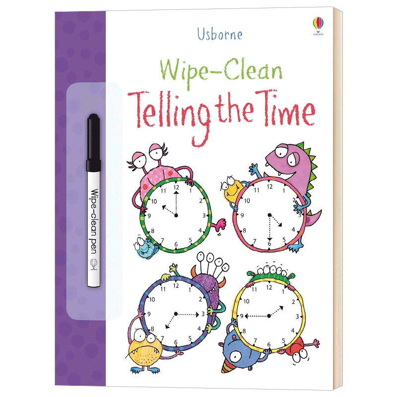 擦擦书 学会看时间 Wipe Clean Telling the Time 可擦写 英文原版儿童英语启蒙学习书籍 英文版