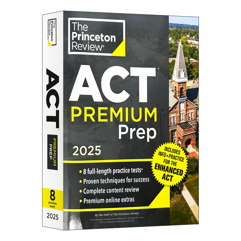 英文原版 Princeton Review ACT Premium Prep 2025 普林斯顿美国大学入学考试备考指南 增值版 2025 英文版 进口英语原版书籍