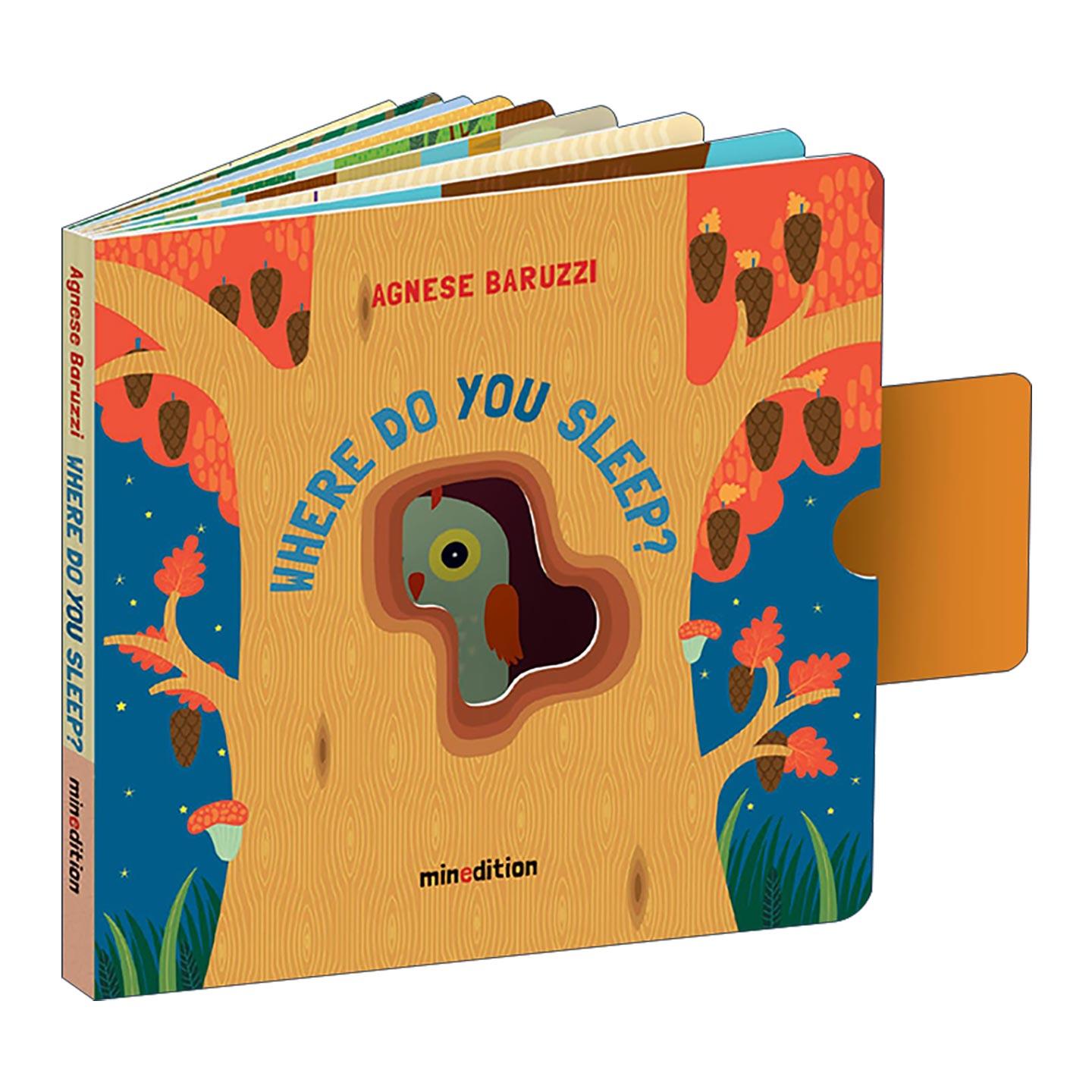 英文原版 Where Do You Sleep 你在哪里睡觉呀 儿童动物科普启蒙认知绘本 可拉标签互动纸板书 Agnese Baruzzi 进口英语原版书籍