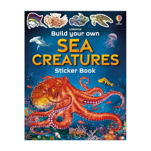 英文版 书籍 Your Creatures 海洋生物贴纸书 Sea Build Own 进口英语原版 英文原版 尤斯伯恩儿童早教启蒙认知益智游戏 Usborne