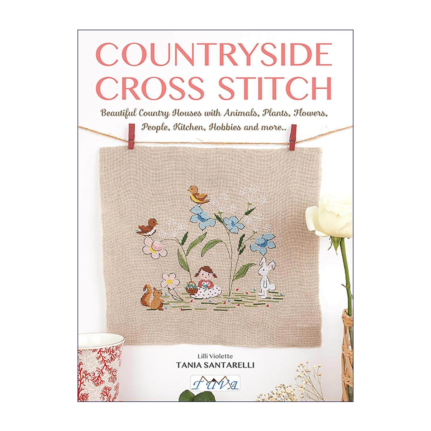英文原版 Countryside Cross Stitch 田园乡村风十字绣 塔妮娅?桑塔雷利经典纹样集 英文版 进口英语原版书籍