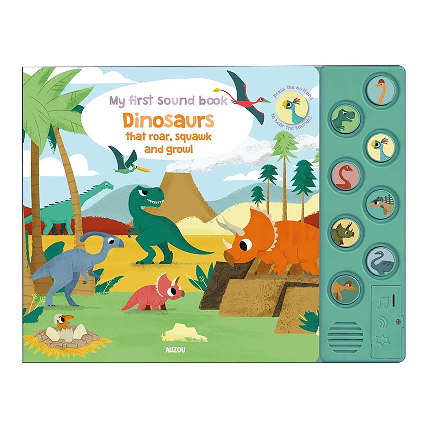 英文原版 Dinosaurs That Roar Squawk and Growl 恐龙的不同声音 我的第一本音乐发声书 英文版 进口英语原版书籍