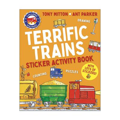 英文原版 Amazing Machines Terrific Trains Sticker Activity Book 神奇的机器 火车 活动书带贴纸 英文版 进口英语原版书籍