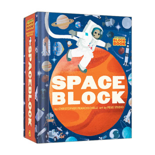 英文原版 Spaceblock An Abrams Block Book 太空书 儿童宇宙科普百科绘本 纸板书 Christopher Franceschelli 英文版 进口英语书