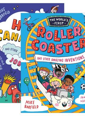 英文原版 The World's First Human Cannonball/Rollercoaster 2册 地球上那些奇奇怪怪的职业 过山车及其余事物的发明故事 英文版