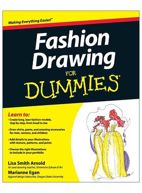 英文原版 Fashion Drawing for Dummies 时装画图达人迷 英文版 进口英语原版书籍