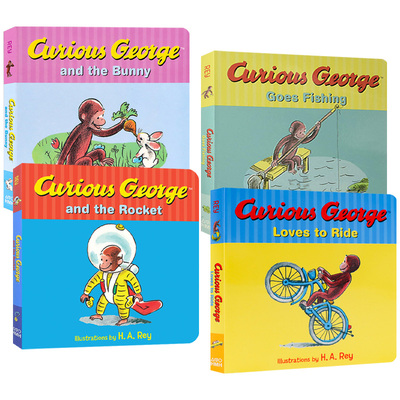 Curious George 好奇猴乔治4册 纸板书 廖彩杏汪培珽推荐
