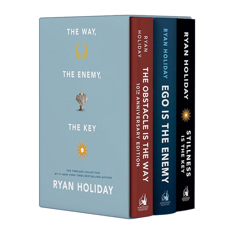 英文原版 The Way the Enemy and the Key 瑞安·霍利迪三册新版盒装套装 障碍是道路十周年纪念版 绝对自控 宁静的力量 英文版