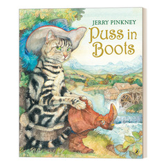 Puss in Boots 穿靴子的猫 4-8岁儿童童话故事绘本 凯迪克奖得主Jerry Pinkney