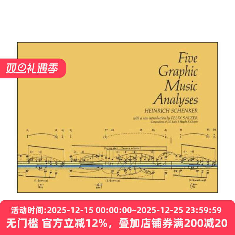 英文原版 Five Graphic Music Analyses 五种视觉音乐分析 巴赫 海顿 肖邦 图形音乐 海因里希·申克 英文版 进口英语原版书籍