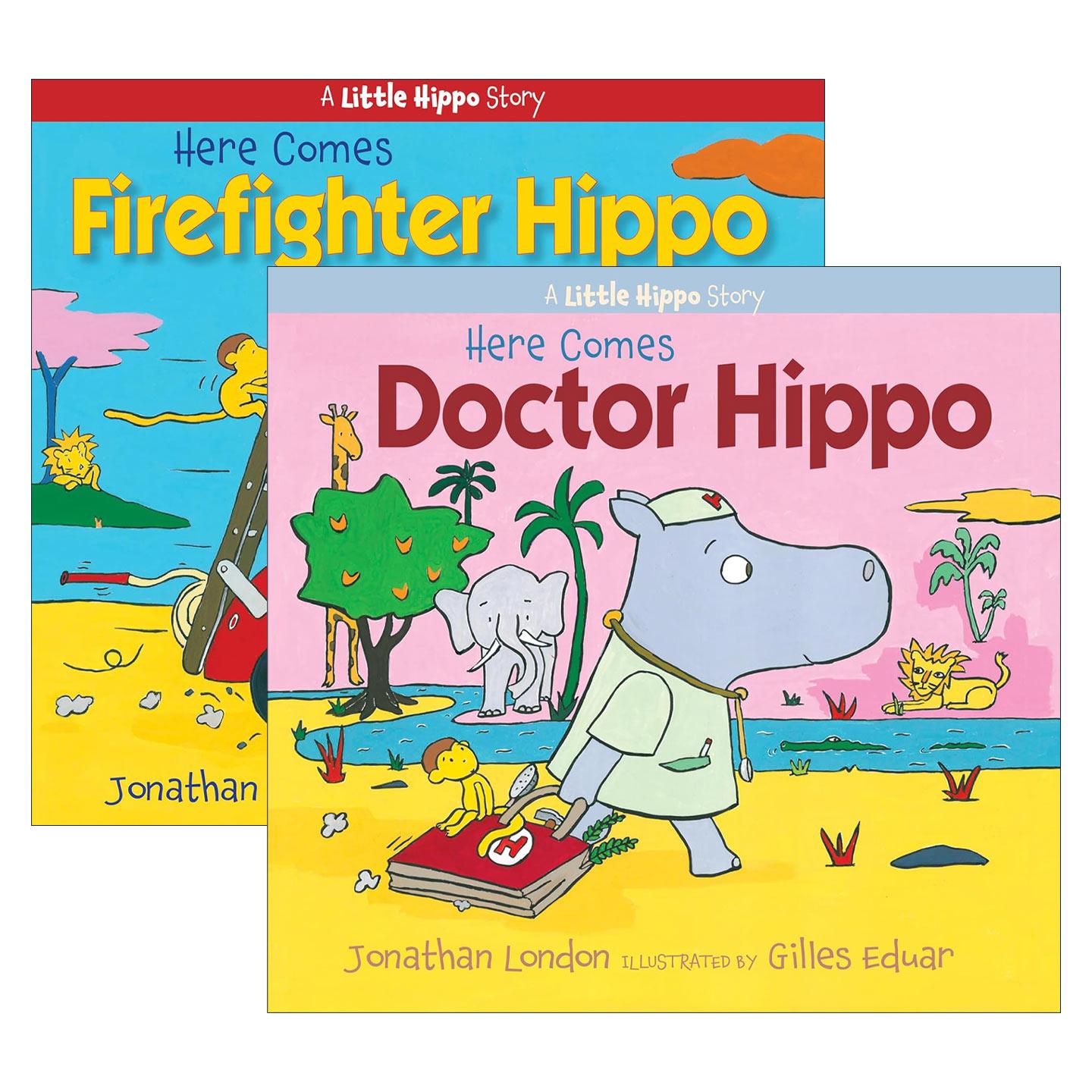 英文原版 A Little Hippo Story系列2册 小河马假扮医生 小河马假扮消防队员 小河马的故事 儿童绘本 英文版 进口英语原版书籍