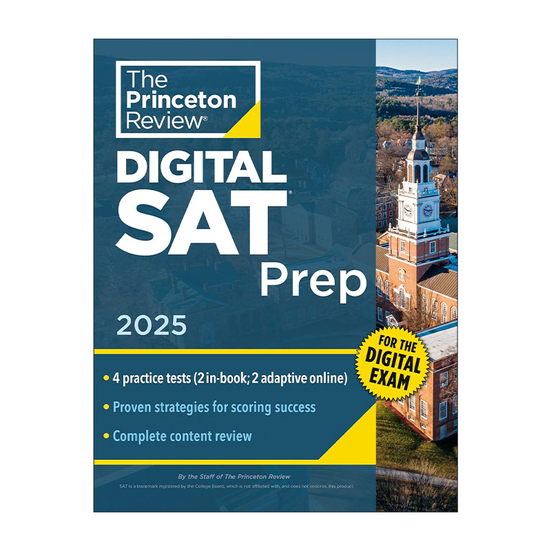 英文原版 Princeton Review Digital SAT Prep 2025 普林斯顿数字化SAT考试备考指南 2025 英文版 进口英语原版书籍