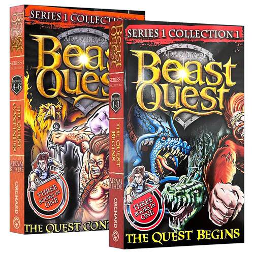 英文原版 Beast Quest The Quest Begins Books 1-3、4-6 阿方提亚 野兽探秘1-3、4-6三合一故事集2册 Adam Blade畅销儿童冒险小说
