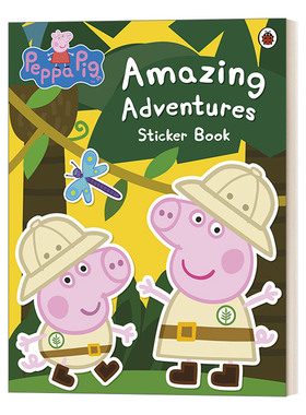 小猪佩奇大冒险 贴纸书 Peppa Pig Amazing Adventures Sticker Book 英文原版益智游戏绘本 进口英语书籍