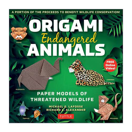 英文原版 Origami Endangered Animals Kit 濒危动物折纸工具包 含在线视频教程 英文版 进口英语原版书籍