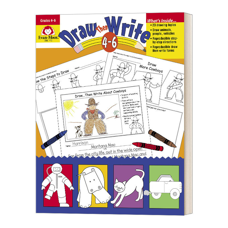 绘图讲故事 四至六年级 Draw...Then Write Grades 4-6 英文原版儿童读物 进口英语书籍