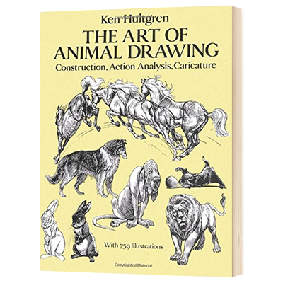 动物绘画的艺术 结构 动作分析及漫画手法 The Art of Animal Drawing 英文原版动物绘画技巧参考书 进口英语艺术类书籍