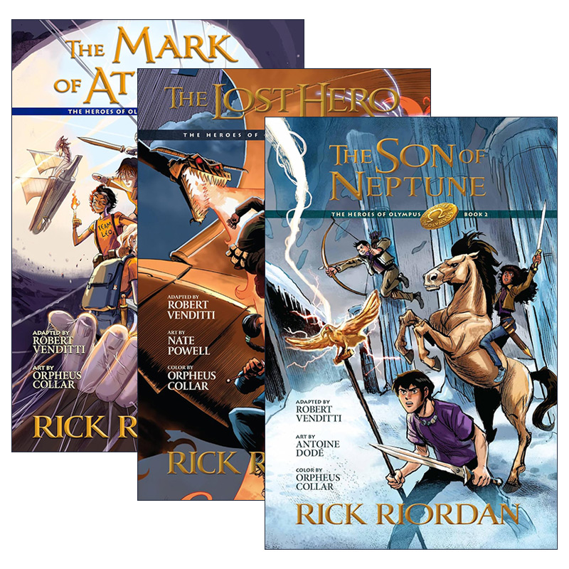 英文原版 The Heroes of Olympus 波西杰克逊第二季 奥林匹斯英雄系列3册 漫画图画书 Rick Riordan 英文版 进口英语原版书籍