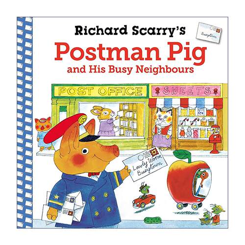 英文原版Richard Scarry's Postman Pig and His Busy Neighbours理查德?斯凯瑞 邮递员小猪和他忙碌的邻居们 低幼社交与职业启蒙
