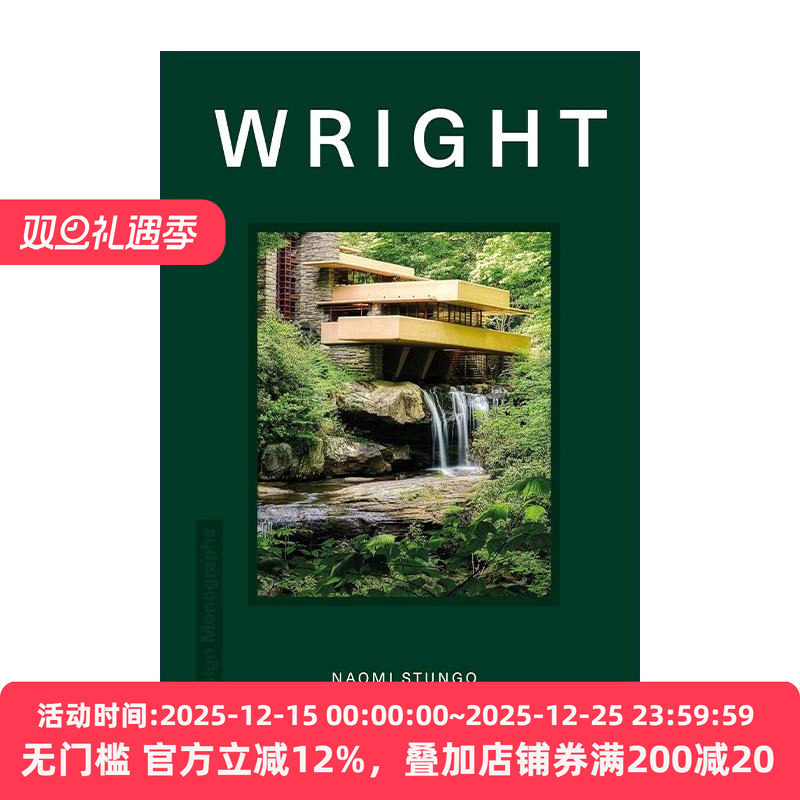 英文原版 Design Monograph Wright 设计专著 弗兰克·劳埃德·赖特 建筑艺术鉴赏精装 流水别墅 英文版 进口英语原版书籍