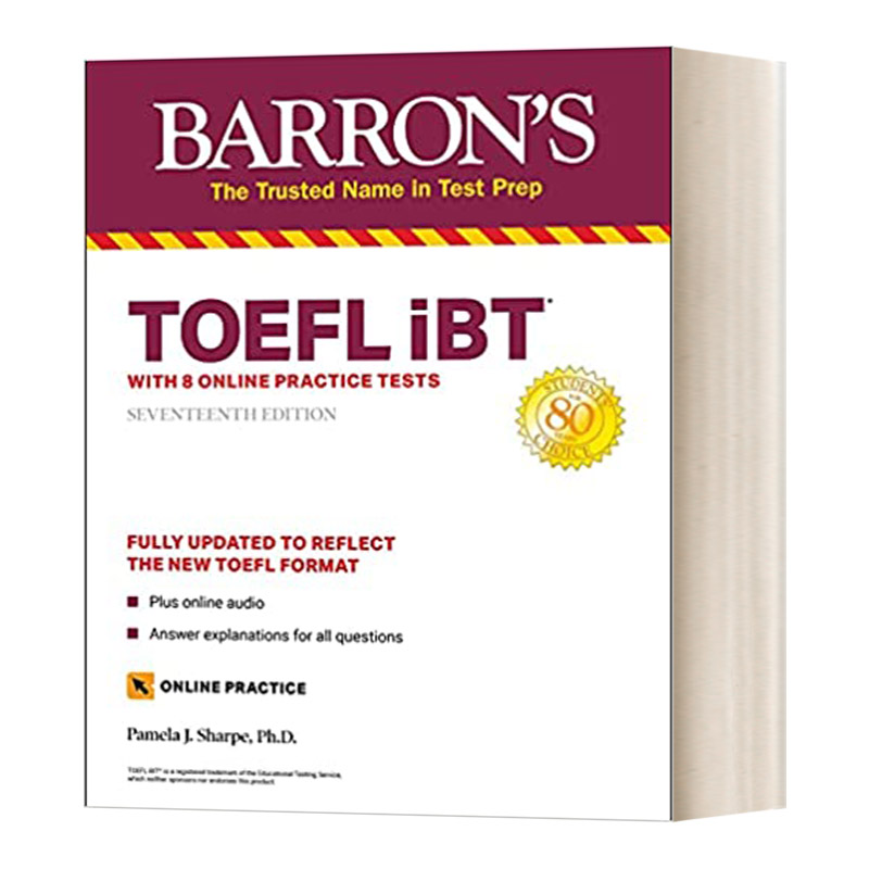 TOEFL IBT With 8 Online Practice Tests托福指南英文原版考试复习用书进口英语书籍