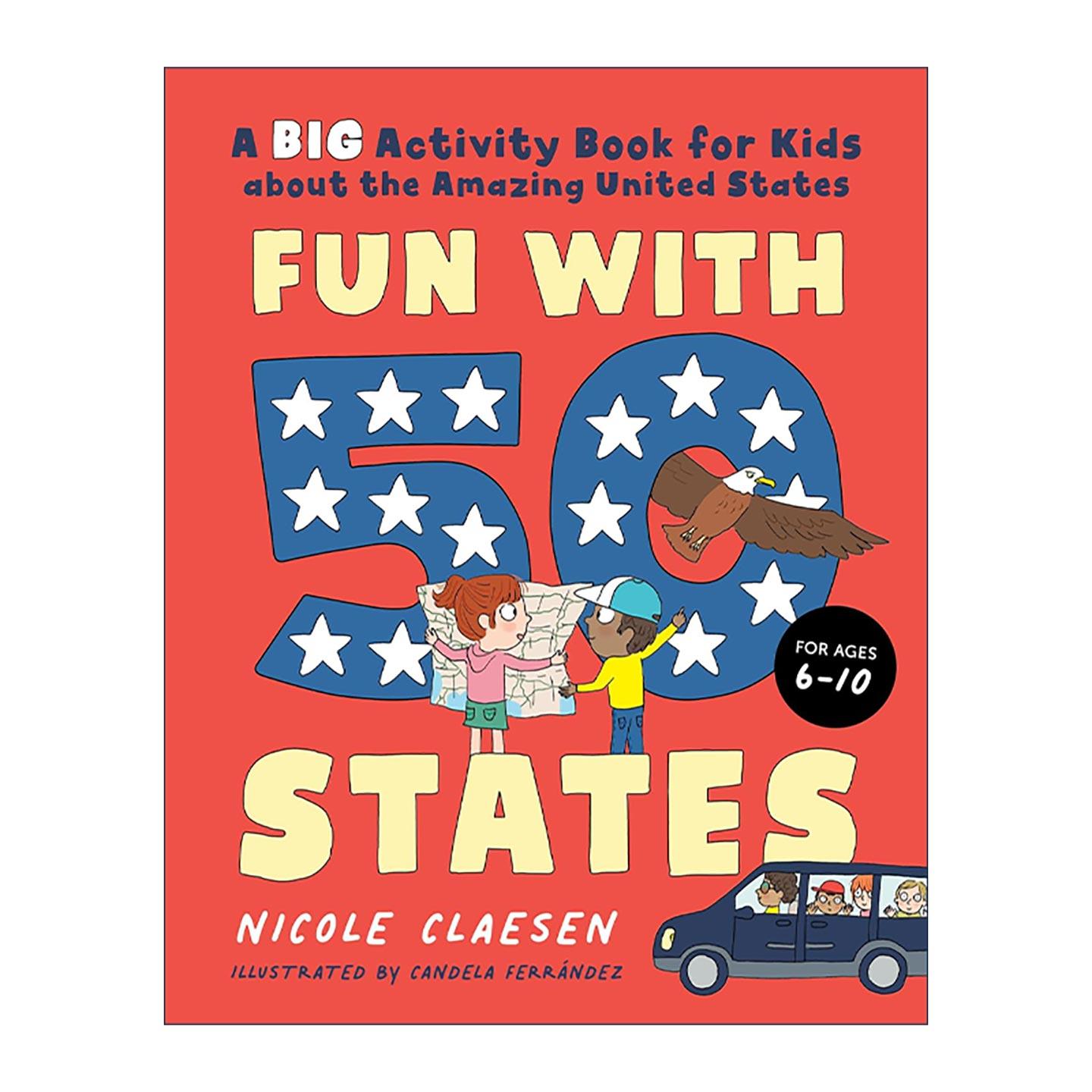 英文原版 Fun with 50 States 美国50个州科普百科 儿童益智游戏活动书 单词搜索 迷宫 涂色填色 英文版 进口英语原版书籍