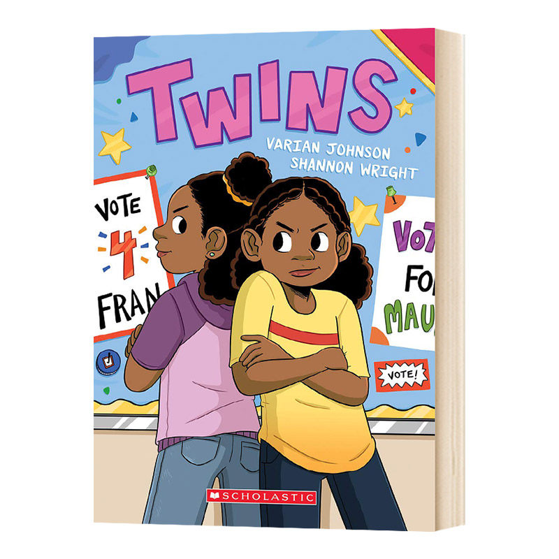 双胞胎 twins 英文原版儿童英语漫画书 幽默中学章节小说 进口英语