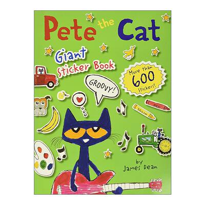英文原版 Pete the Cat Giant Sticker Book 皮特猫 大贴纸书 纸板书 英文版 进口英语原版书籍
