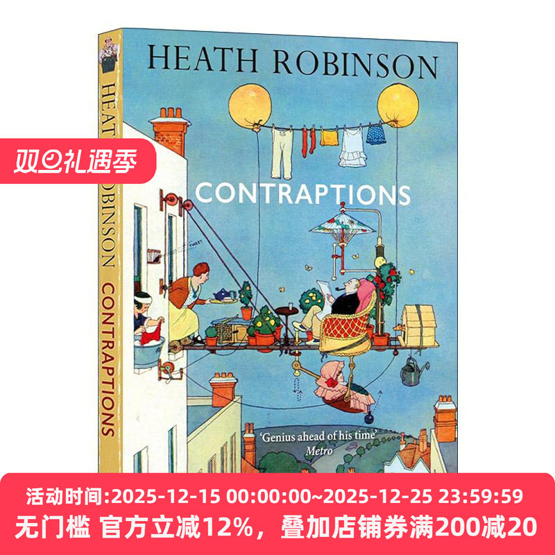 英文原版 Contraptions 小玩意儿 Heath Robinson荒诞插画精装 用复杂装置解决生活琐事 国外版手工耿 英文版 进口英语原版书籍