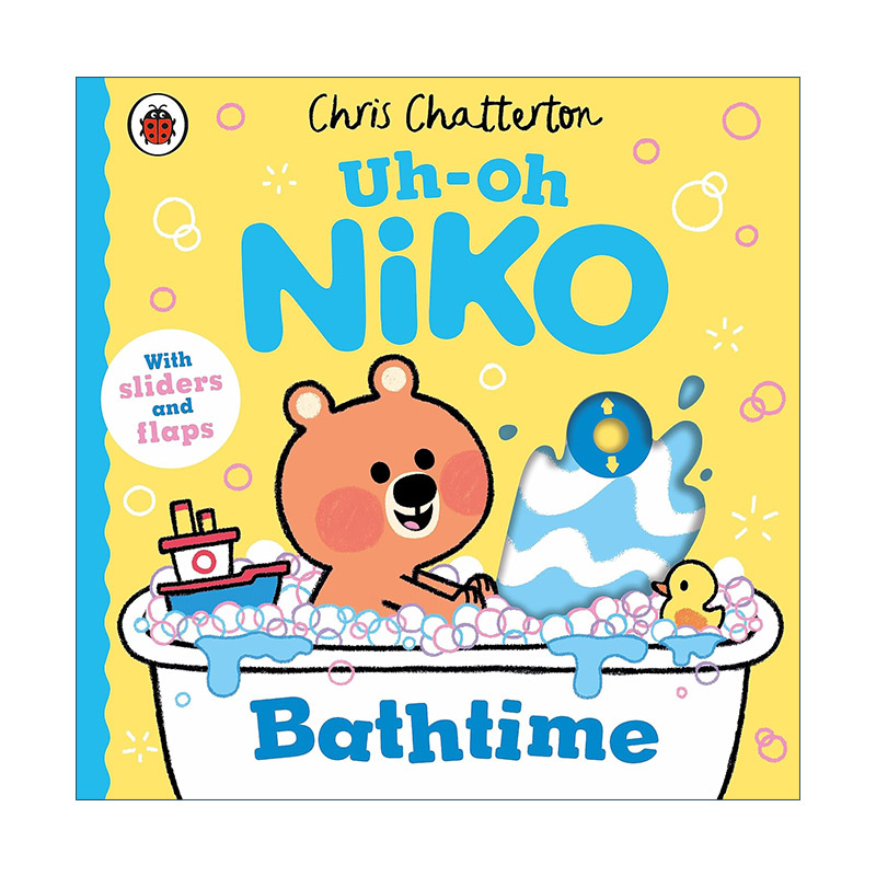 英文原版 Uh-Oh Niko Bathtime 啊噢尼可 洗澡时间 儿童趣味可抽拉纸板书 英文版 进口英语原版书籍