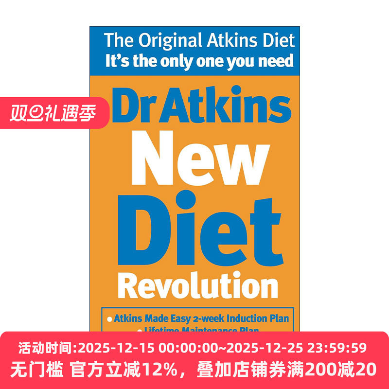 英文原版 Dr Atkins New Diet Revolution 阿特金斯医生的新饮食革命 英文版 进口英语原版书籍