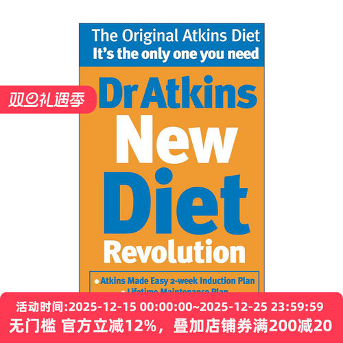 英文原版 Dr Atkins New Diet Revolution 阿特金斯医生的新饮食革命 英文版 进口英语原版书籍