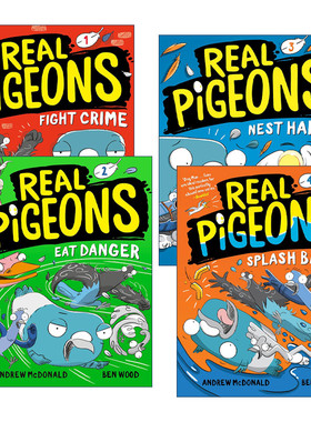 Real Pigeons 真正的鸽子系列4册 全彩漫画绘本图画书 侦探推理图样式小说 Andrew Mcdonald